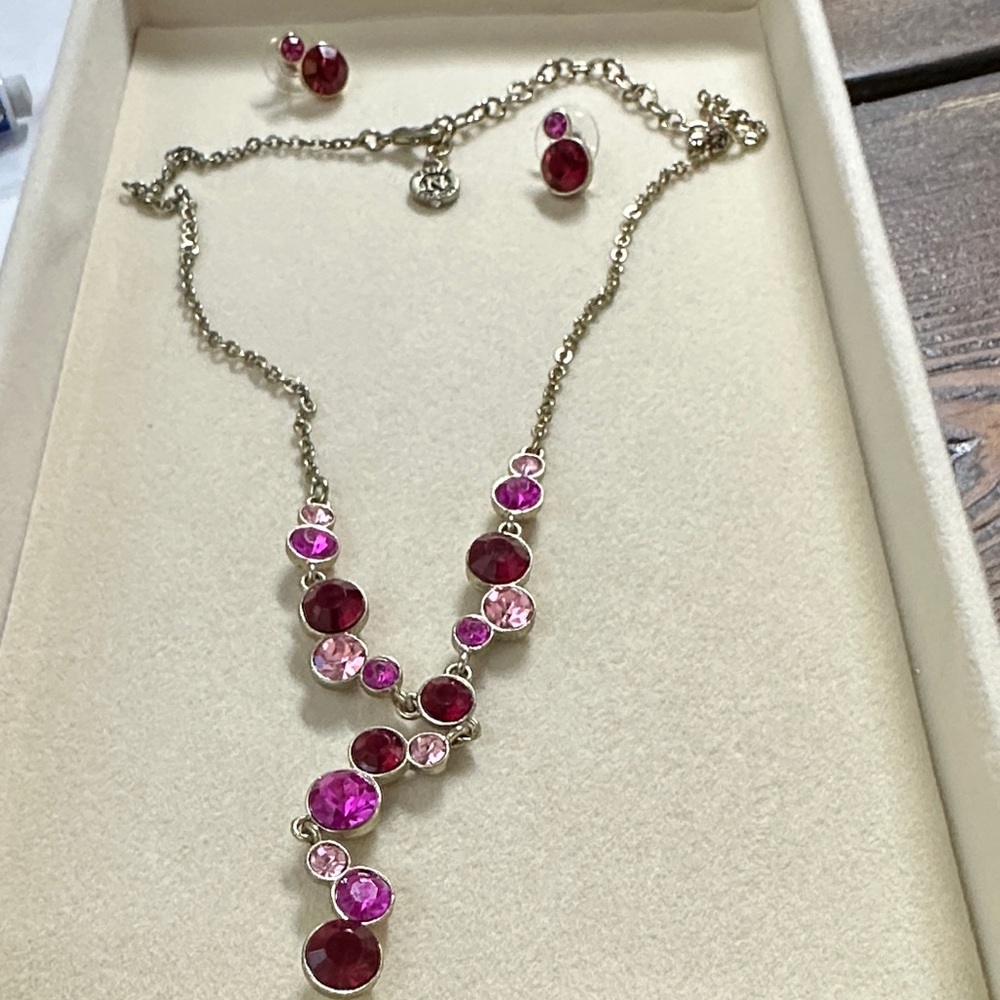Napier Pink and Red Necklace Set